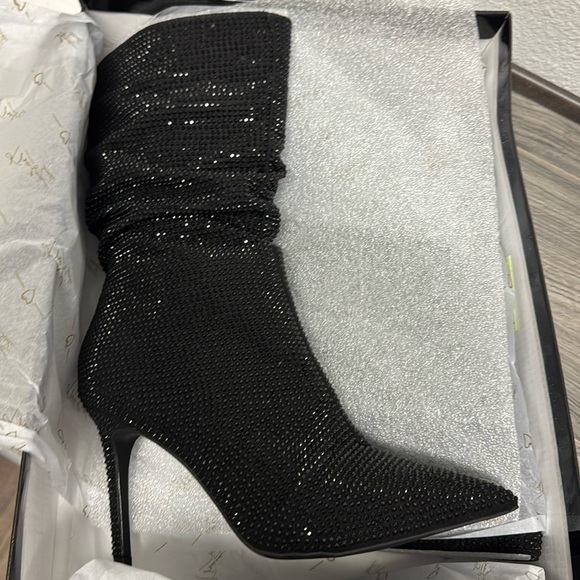 Thalia Sodi Womens Raquell Pointed Toe Rhinestones Mid-Calf Boots - Picture 2 of 6